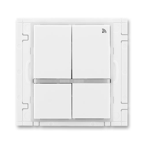Vysílač RF čtyřtlačítkový, nástěnný, 868 MHz, bílá/ledová bílá, ABB Element, Time 3299E-A11908 01