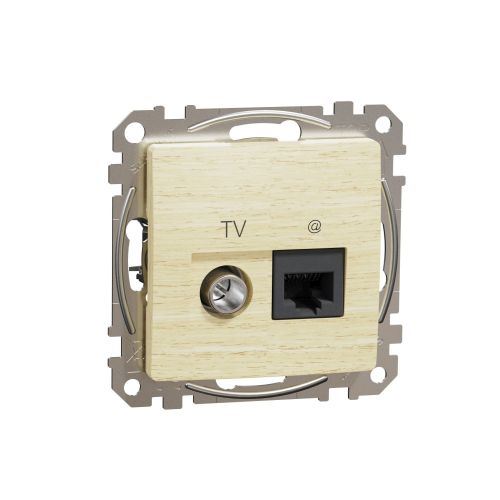 Sedna Elements zásuvka dátová kombinovaná TV + RJ45 Cat.6 UTP breza
