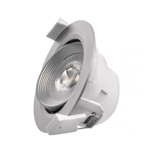 LED bodové svítidlo stříbrné, kruh 5W teplá bílá