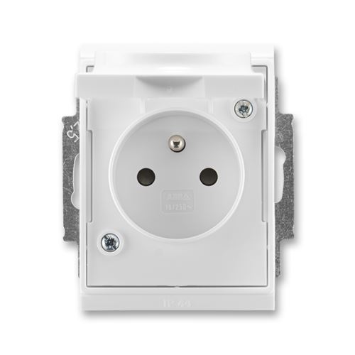 Zásuvka jednonásobná, IP 44, bílá/bílá, ABB Element, Time 5518E-A02999 03