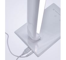 Solight LED stolní lampička stmívatelná, 12W, volba teploty světla, USB, bílý lesk (6)