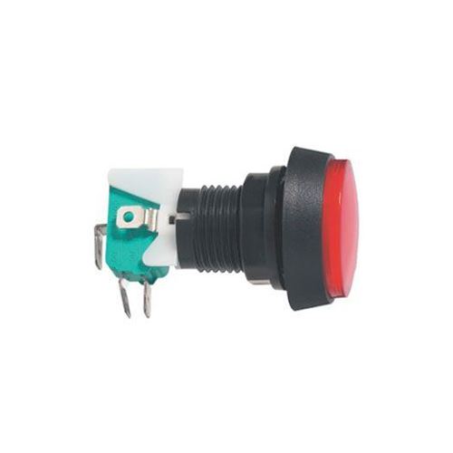 Prepínač tlačidlo kul. ON (ON) 250V / 10A s mikrospínačom červené