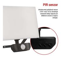 LED reflektor TAMBO se senzorem pohybu, 50 W, 5000 lm, černý (8)