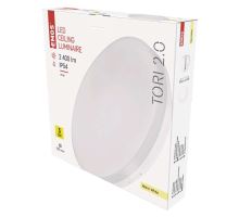 LED prisadené svietidlo TORI, kruhové biele 24W teplá b., IP54