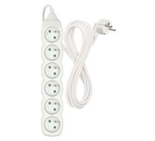 Prodlužovací kabel – 6 zásuvek, 3m, bílý (2)