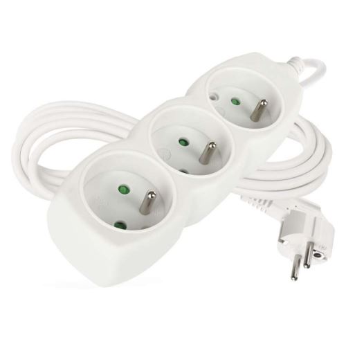 Prodlužovací kabel 3 zásuvky 3m, bílý
