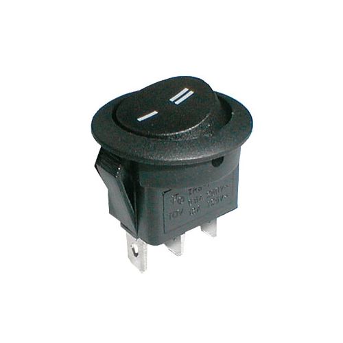 Přepínač kolébkový kul. 2pol./3pin ON-ON 250V/6A černý