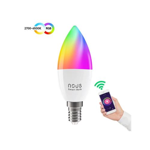 Smart LED žárovka E14 4,5W RGB NOUS P4 WiFi Tuya