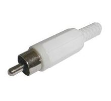 Konektor CINCH kabel plast biely Konektor CINCH kabel plast biely