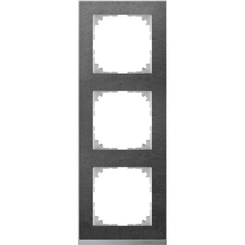 M-Pure Decor rámeček 3-násobný Slate/Aluminium