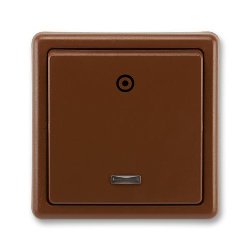 Tlačítkový ovládač zapínací s orient. dout., řazení 1/0So, hnědá, ABB Classic 3553-93289 H3
