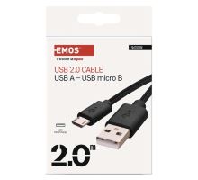 USB kábel 2.0 A / M - micro B / M 2m čierny (4)