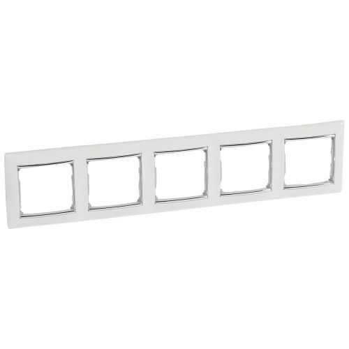 Valena rámček 5-násobný biela / strieborný prúžok