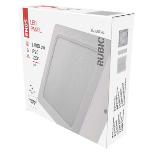 LED prisadené svietidlo RUBIC, štvorcové, 18W neutrálna biela