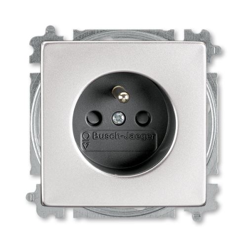 Zásuvka jednonásobná s clonkami, bezšroubové svorky, ušlechtilá ocel, ABB Future linear 5519B-A02357866