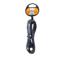 Solight flexo šňůra, 2m, 2 x 0,75mm2, černá, plochá, vypínač (1)