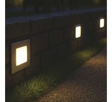 LED orientačné vstavané svietidlo 80 × 80, 1,5W teplá biela IP65 (14)
