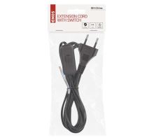 Flexo šňůra PVC 2x0,75 mm, 2 m černá s vypínačem (3)
