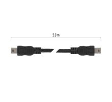 USB kabel 2.0 A/M - mini B/M 2m černý (9)
