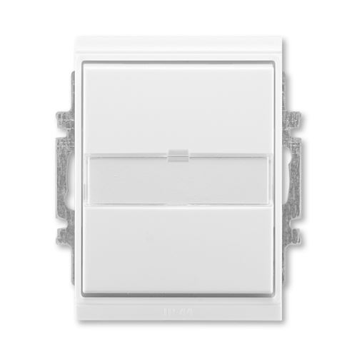 Ovládač přepínací s popisovým polem, řazení 6/0, IP 44, bílá/ledová bílá, ABB Element, Time 3558E-A86910 01