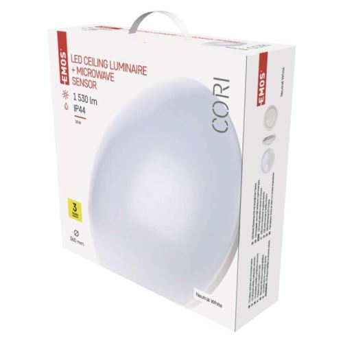 LED přisaz. svítidlo Cori s MW senzorem, kr. 18W neut. bílá