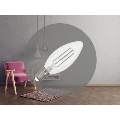 LED Filament BÍLÝ 4,5W - C35 / E14 / 4000K - ZWF206
