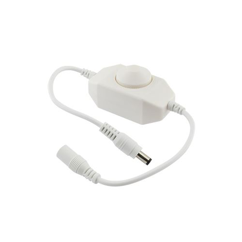 Stmívač pro LED pásky manuální, 6A, 12/24V, bílý s konektory DC 5,5/2,1