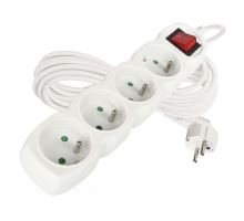 Prodlužovací kabel s vypínačem – 4 zásuvky, 7m, bílý