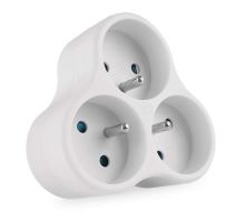 Zásuvka rozbočovací 3x kulatá, bílá