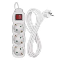 Prodlužovací kabel 3 m / 3 zásuvky / s vypínačem / bílý / PVC / 1,5 mm2 (2)