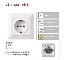 Zásuvka jednonásobná SCHUKO, biela (1)
