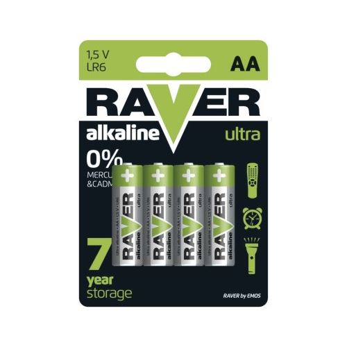 Alkalická batéria RAVER LR6 (AA), blister