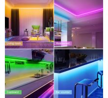 Solight Wifi Smart LED světelný pás, RGB, 5m, sada s adaptérem a dálkovým ovladačem (5)