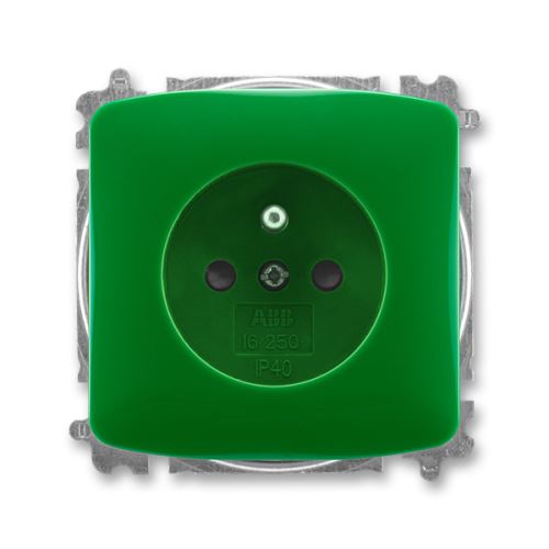 Zásuvka jednonásobná s clonka, zelená, ABB Tango 5519-A02357 Z