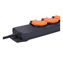 Solight prodlužovací přívod IP44, 3 zásuvky, gumový kabel, venkovní, 10m (2)