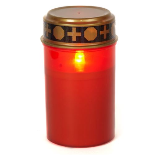Hřbitovní svíčka LED červená 2xLR14