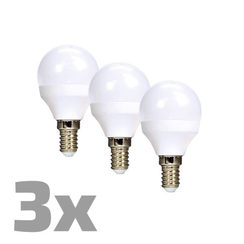 ECOLUX LED žiarovka 3-pack, miniglobe, 6W, E14, 3000K, 450L, 3ks