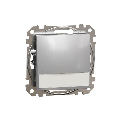 Sedna Design spínač 1/0So tlačítko popisové pole bezšroubový aluminium