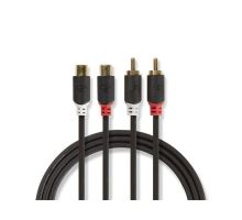 Kabel 2x Cinch zdířka/2x Cinch konektor 2m Nedis CABP24205AT20 Kabel 2x Cinch zdířka/2x Cinch konektor 2m Nedis CABP24205AT20