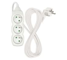 Prodlužovací kabel bílý 3 zásuvky 5m (1)