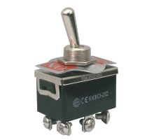 Přepínač páčkový 2pol./6pin ON-ON 250V/10A šroub.