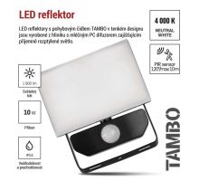 LED reflektor TAMBO se senzorem pohybu, 10 W, 1000 lm, černý (8)