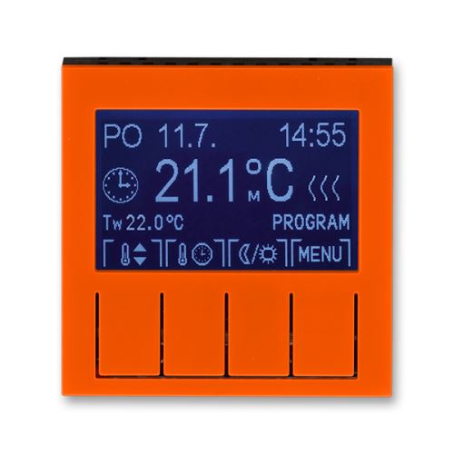 Termostat univerzálny programovateľný, oranžová / dymová čierna, ABB Levit 3292H-A10301 66