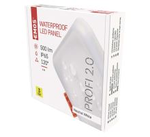 LED panel 75 × 75, zabudovateľný štvorcový biely, 6 W neutrálna biela