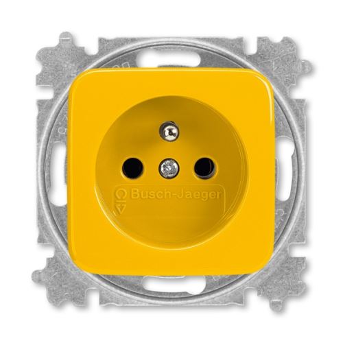 5519B-A02347 Y Zásuvka jednonás. chráněná, s bezšroub. svorkami, žlutá, ABB
