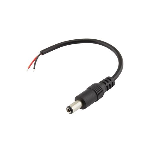 Napájací kábel s konektorom DC 5,5 x 2,1mm, 1x vidlica, 15cm čierny