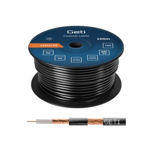 Vodič koax GETI 125CU PE - venkovní (100m cívka)