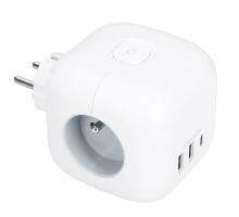 Solight rozbočka kostka, 3x 16A + USB A+C, bílá, vypínač (3)