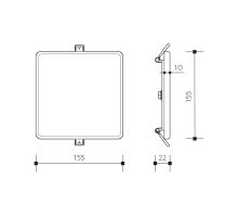 LED DOWNLIGHT SQUARE vestavné hranaté LED svítidlo IP66 12W - teplá bílá (1)
