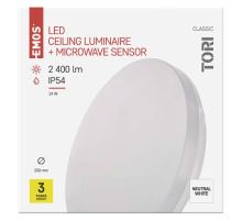 LED přisazené svítidlo TORI s pohyb. čidl., kr. 24W n.b., IP54 (9)